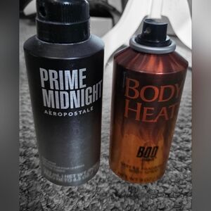 🔳 Set Of Mens Body Sprays. 1 Aeropostale Prime Midnight and 2 BOD Body Heat